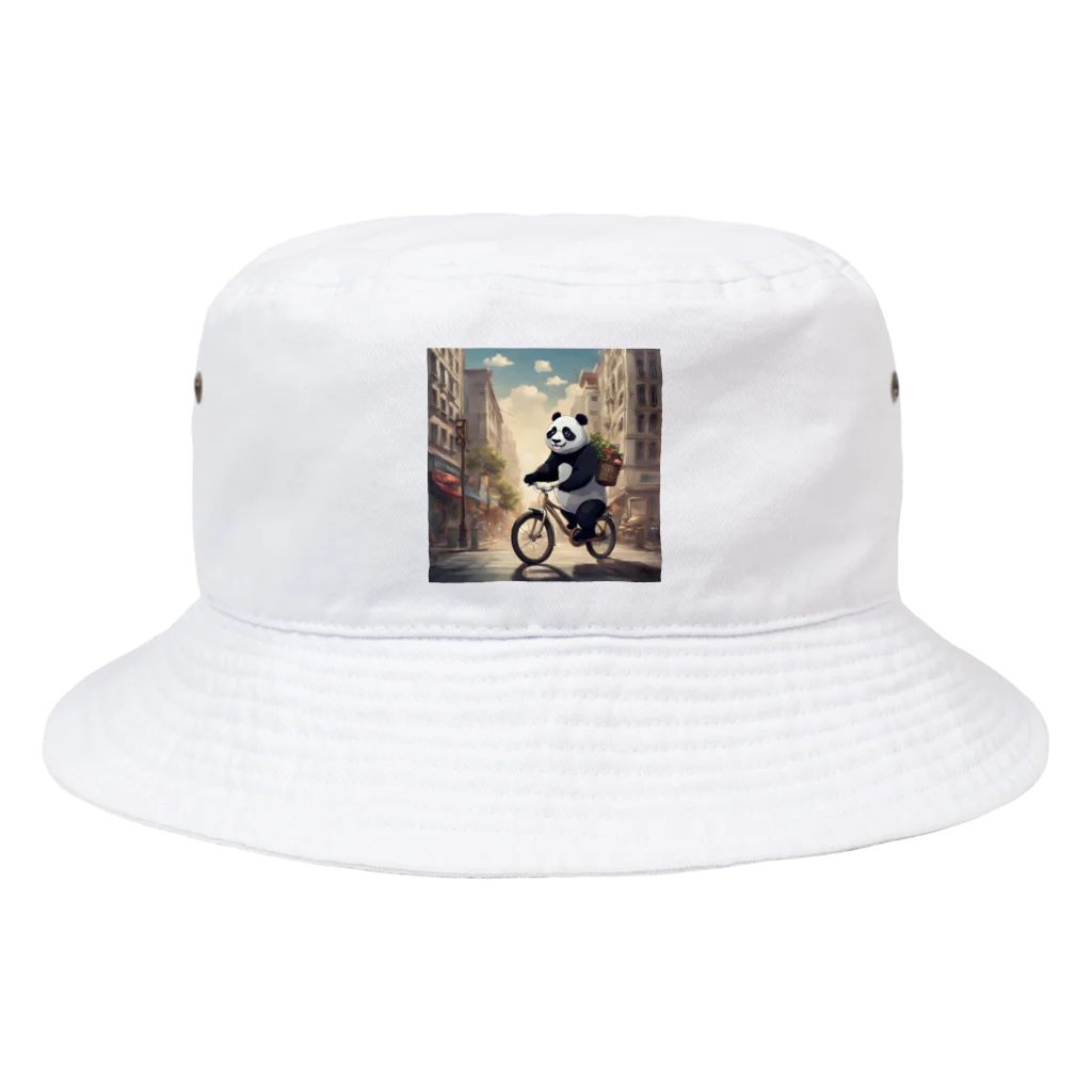 ルノルノの自転車でお買い物パンダくん Bucket Hat