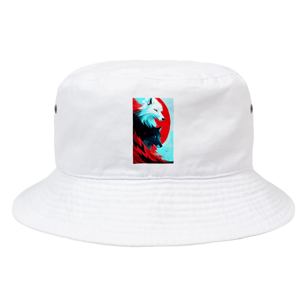 waffle2000の白狼と黒狼 Bucket Hat