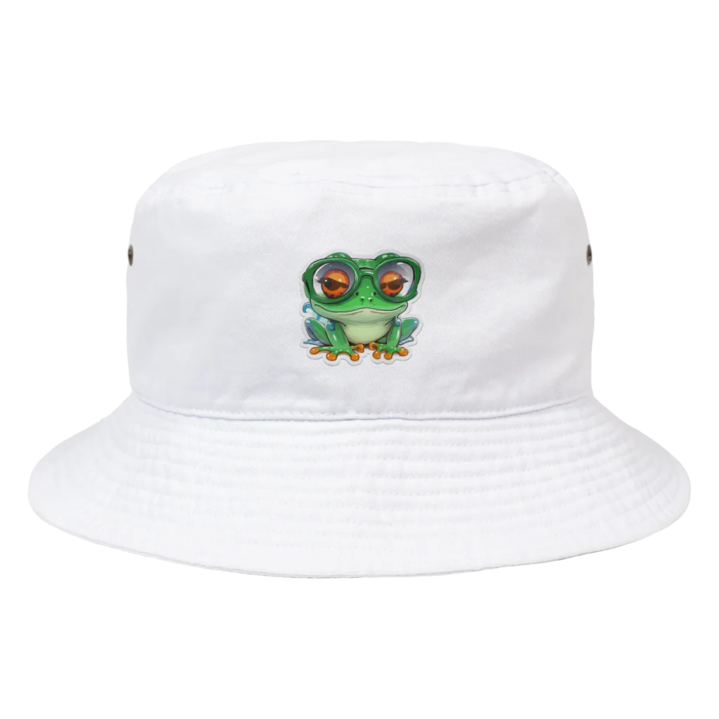 rashidoの知的な眼鏡カエル Bucket Hat