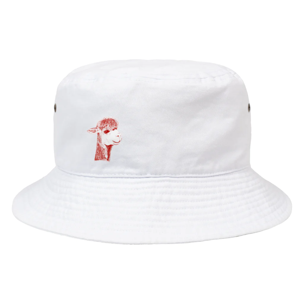 とろんぴのおみせの赤いアルパカさん Bucket Hat