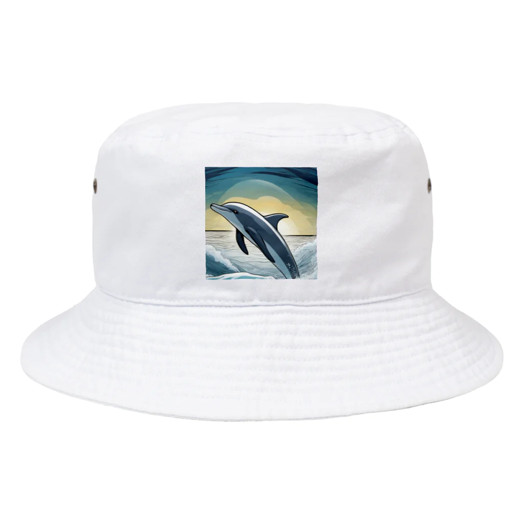 GOLAEのiruka　海を飛び跳ねるイルカ Bucket Hat