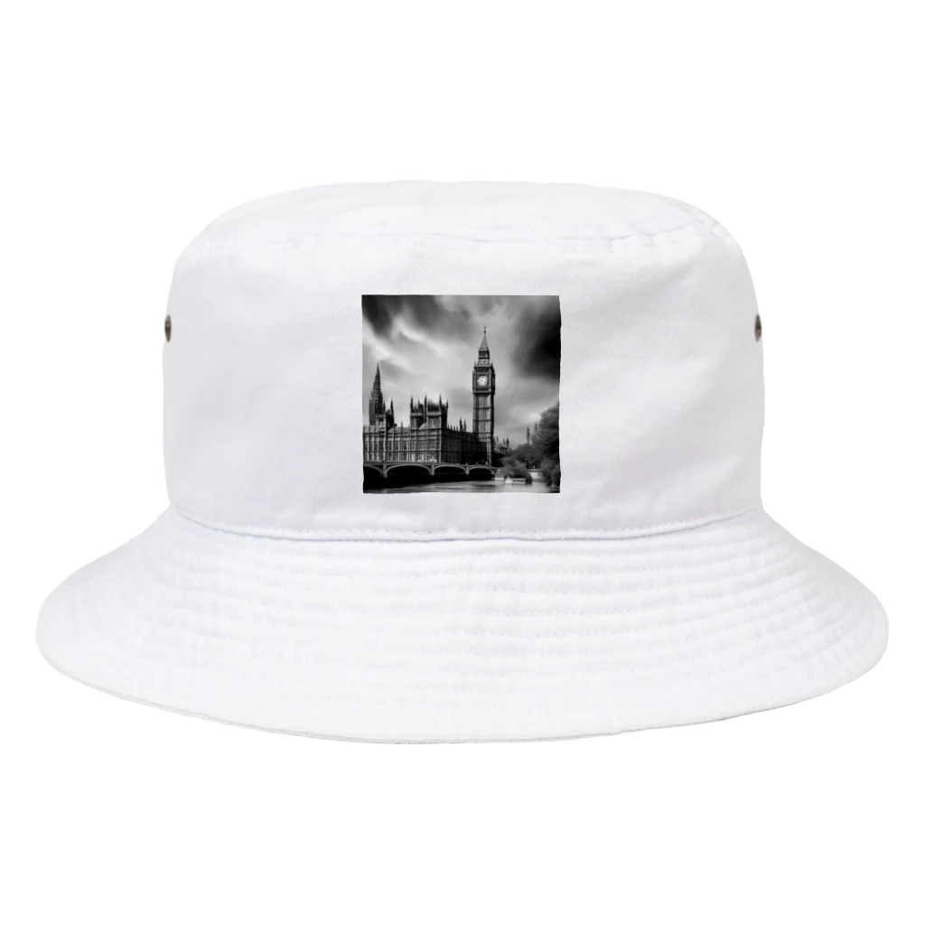 NYNANTのモノクロ　世界遺産　ウェストミンスター宮殿　ビッグベン Bucket Hat