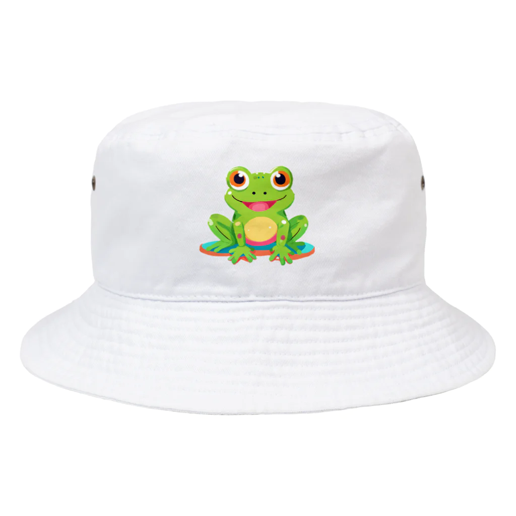 Tiny Cute Crittersのかわいいカエル Bucket Hat