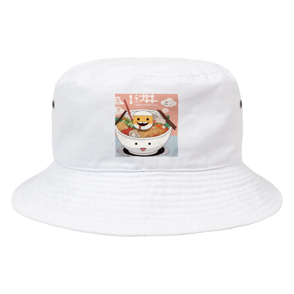 むささび工房のラーメンと豆腐折り紙風 Bucket Hat