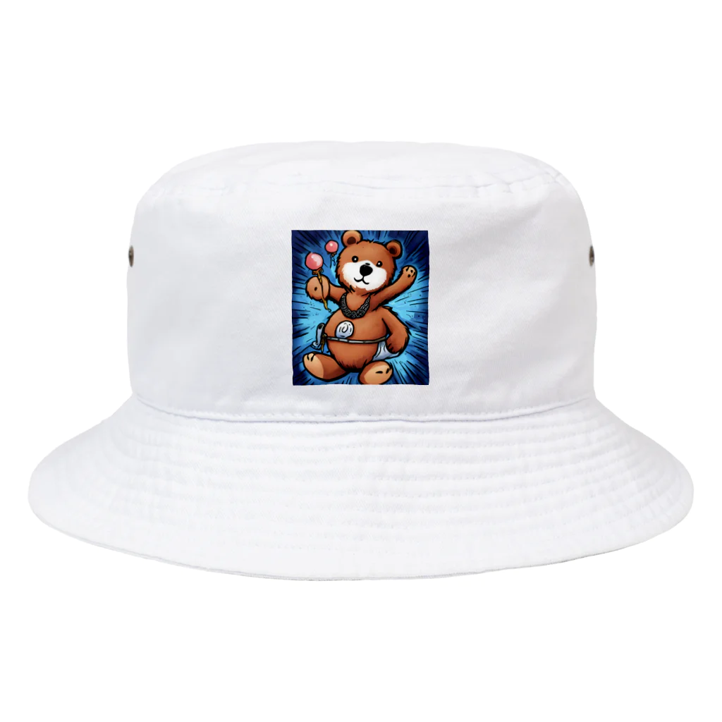 ちょい悪なクマさんのヒップホップなクマさん Bucket Hat