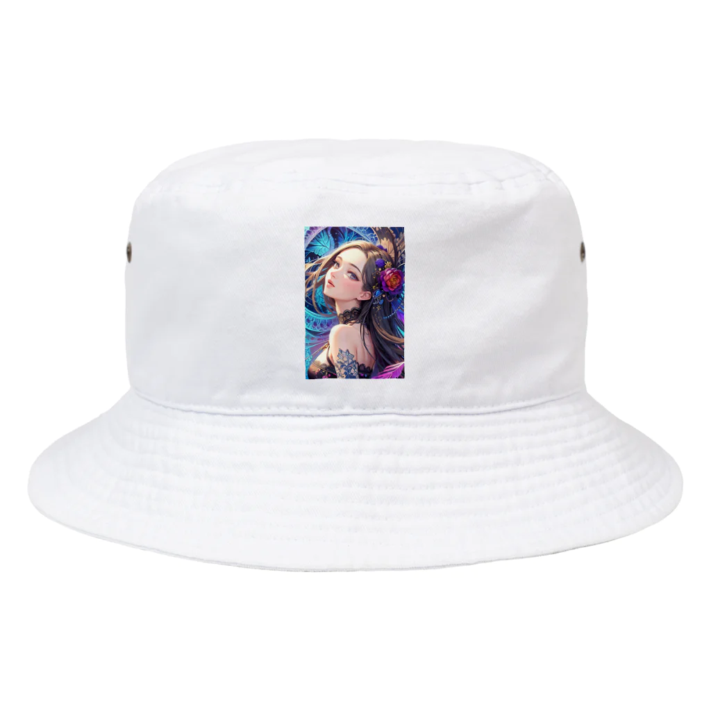 Rapitesu_AI_officialの「花の中の美 - レースの少女」 Bucket Hat