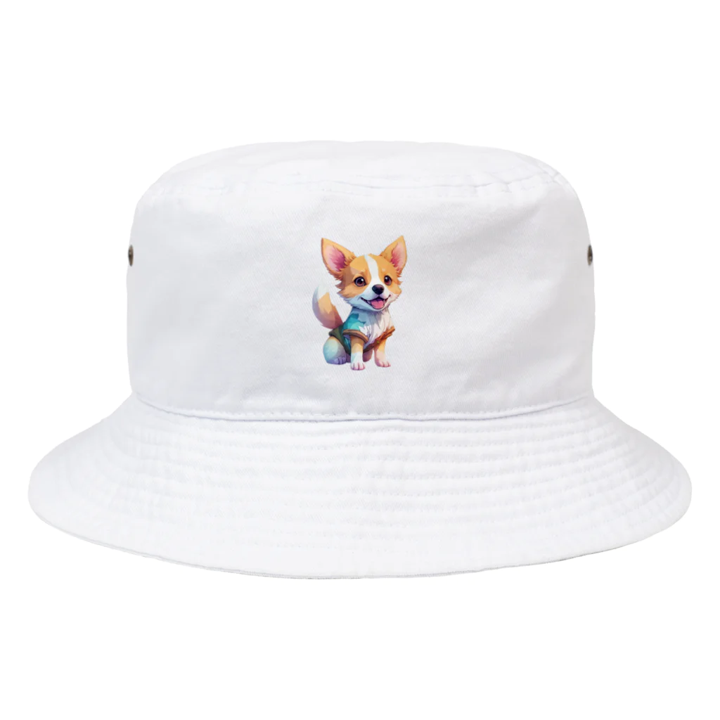 pondLeisurelyのカラフルで愛らしい子犬 Bucket Hat