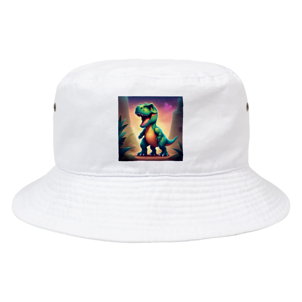 春乃遊羽アイディアイラストショップの可愛いティラノサウルス Bucket Hat