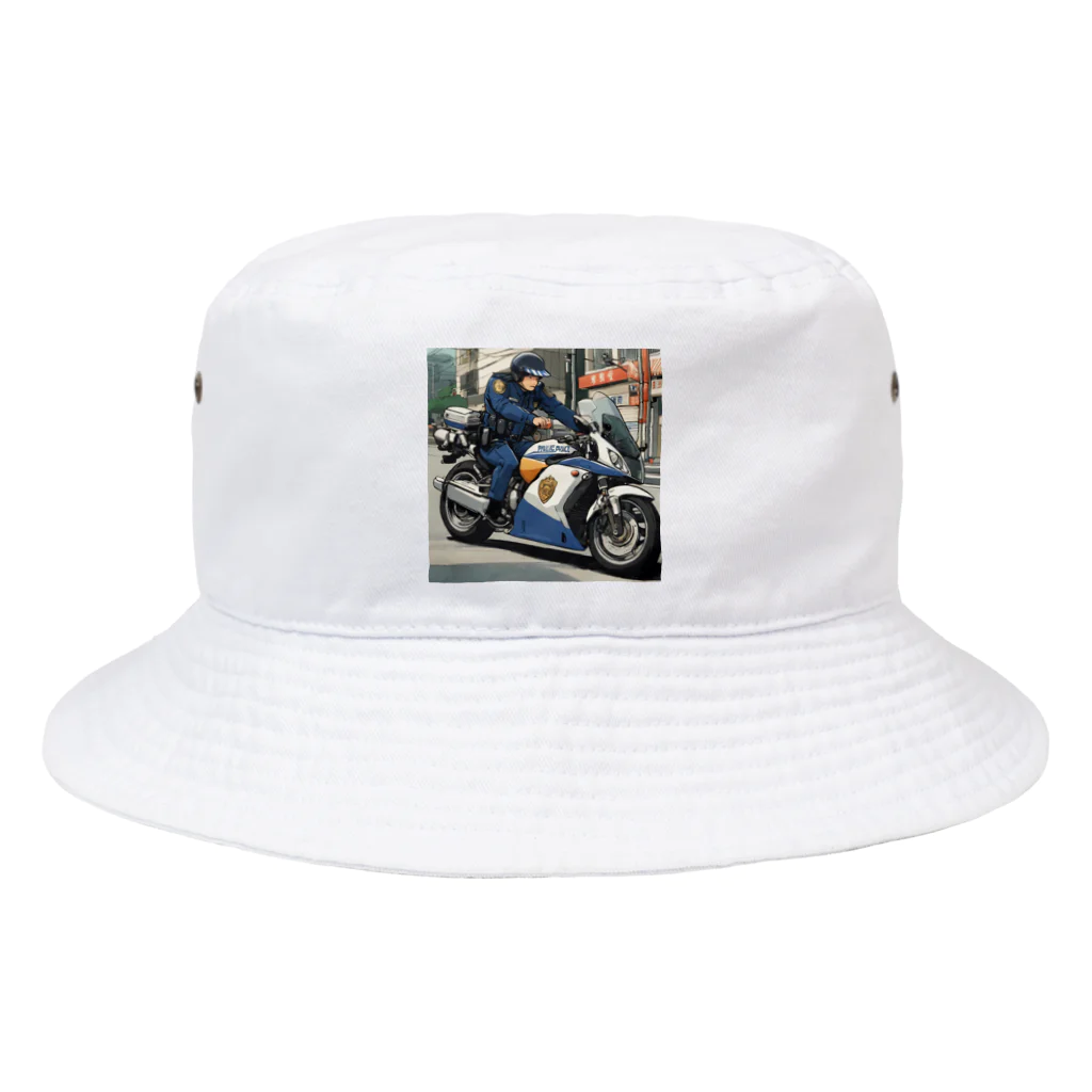 もふもふの市民の安全を守る白バイ隊員 Bucket Hat