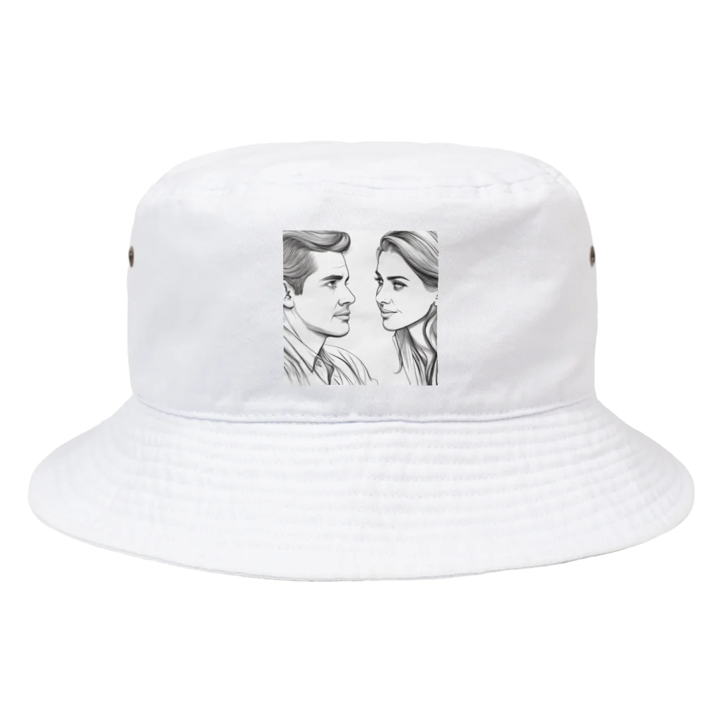 moribouの相手の話に耳を傾ける女性のアートグッズ Bucket Hat