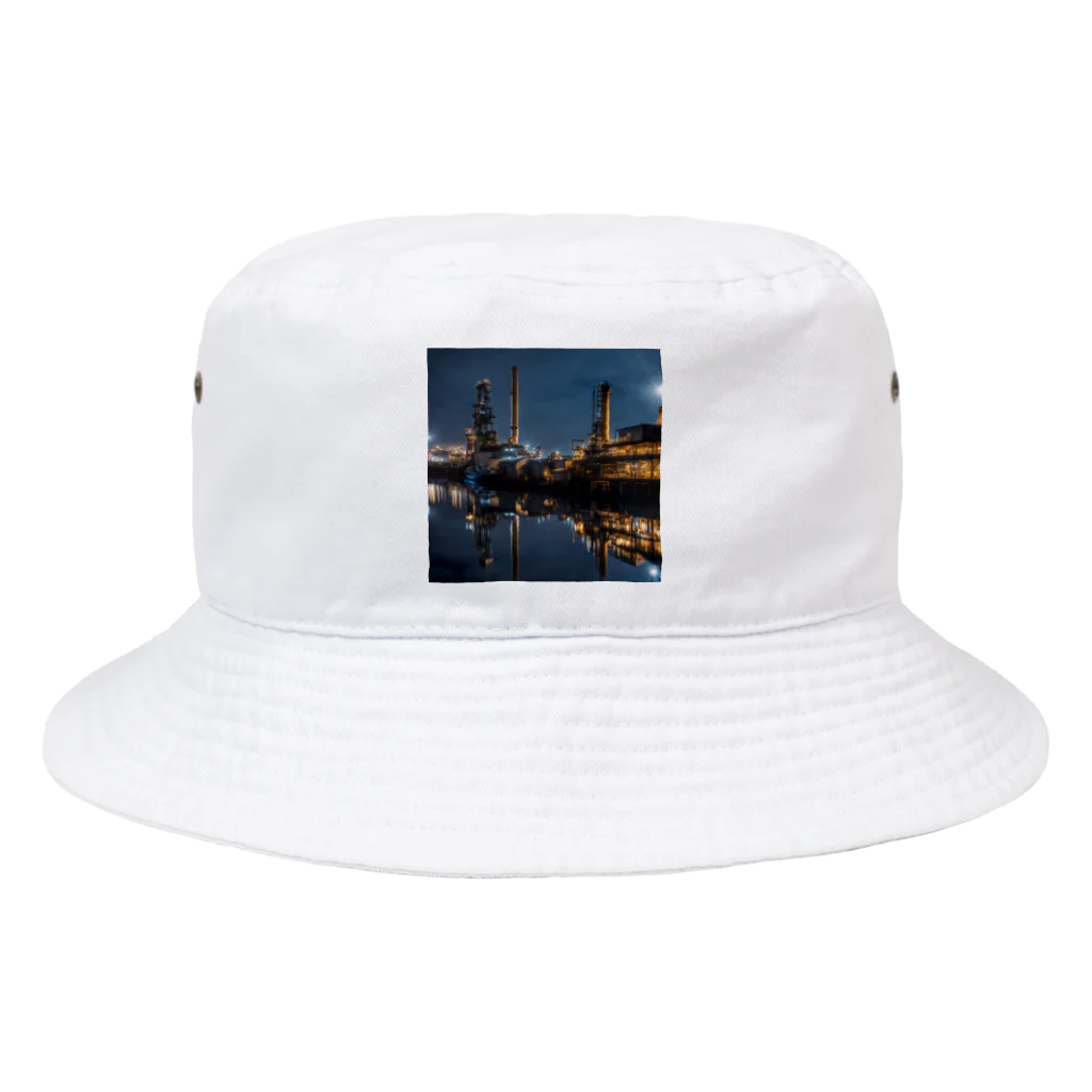 夜景ショップの夜景の綺麗な埠頭のグッズ Bucket Hat