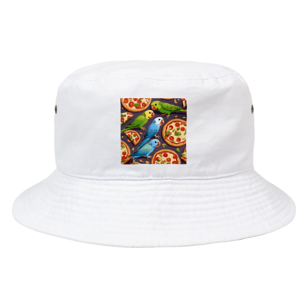 mofu mofu309のピザ食べるインコ Bucket Hat