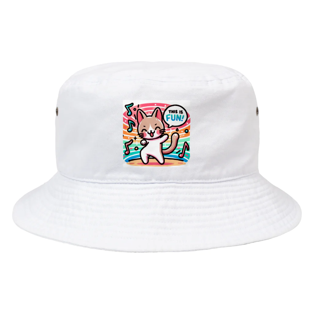 NewarrowCreationsのネコのひとこと: おしゃれデザインステッカー Bucket Hat