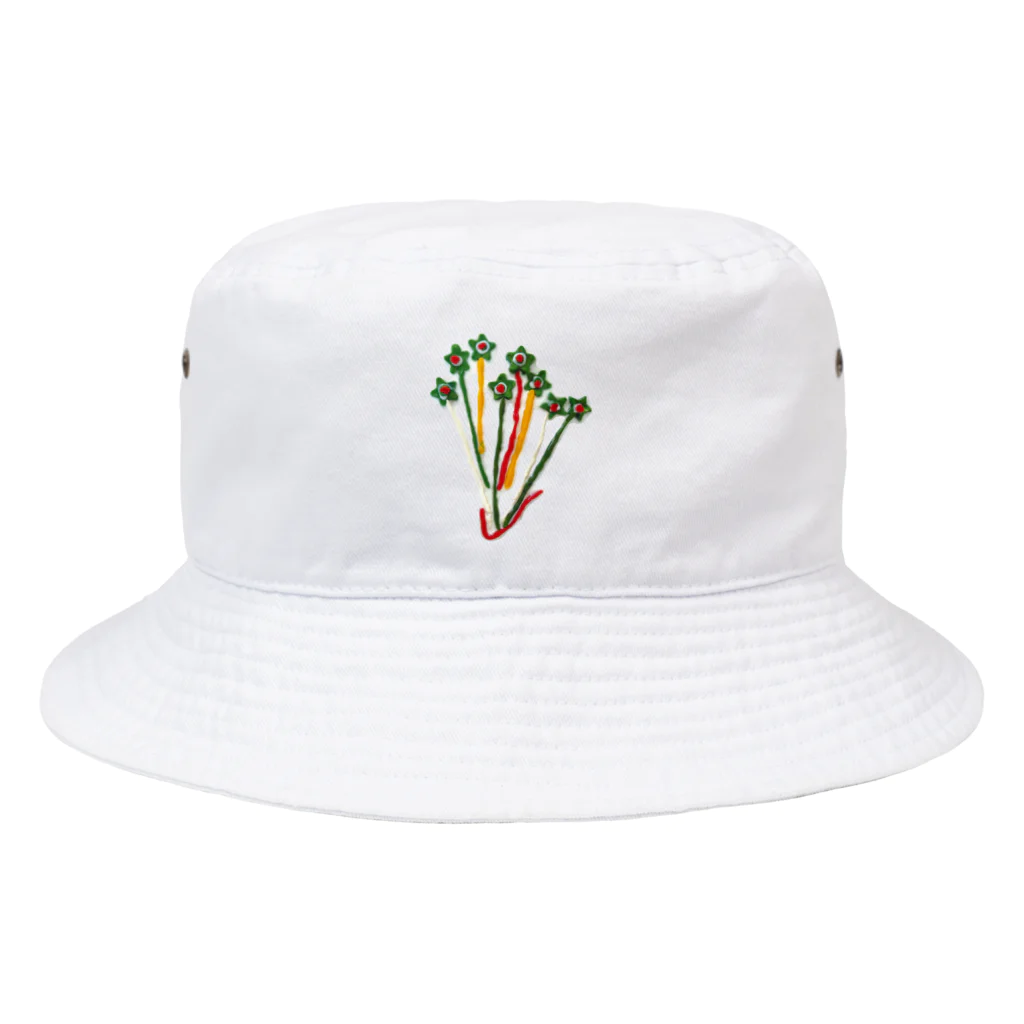 こどもと私の絵や粘土の花瓶に入った星の花 Bucket Hat