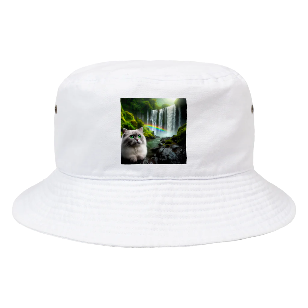 ニャーちゃんショップのレインボーキャット Bucket Hat