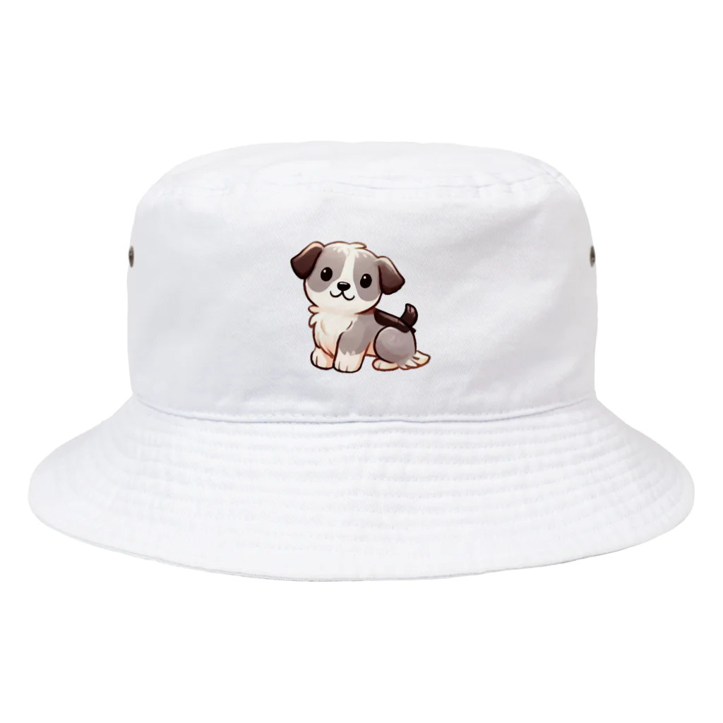 もふもふデザインストアの癒しのふわふわ、もちもち犬 Bucket Hat