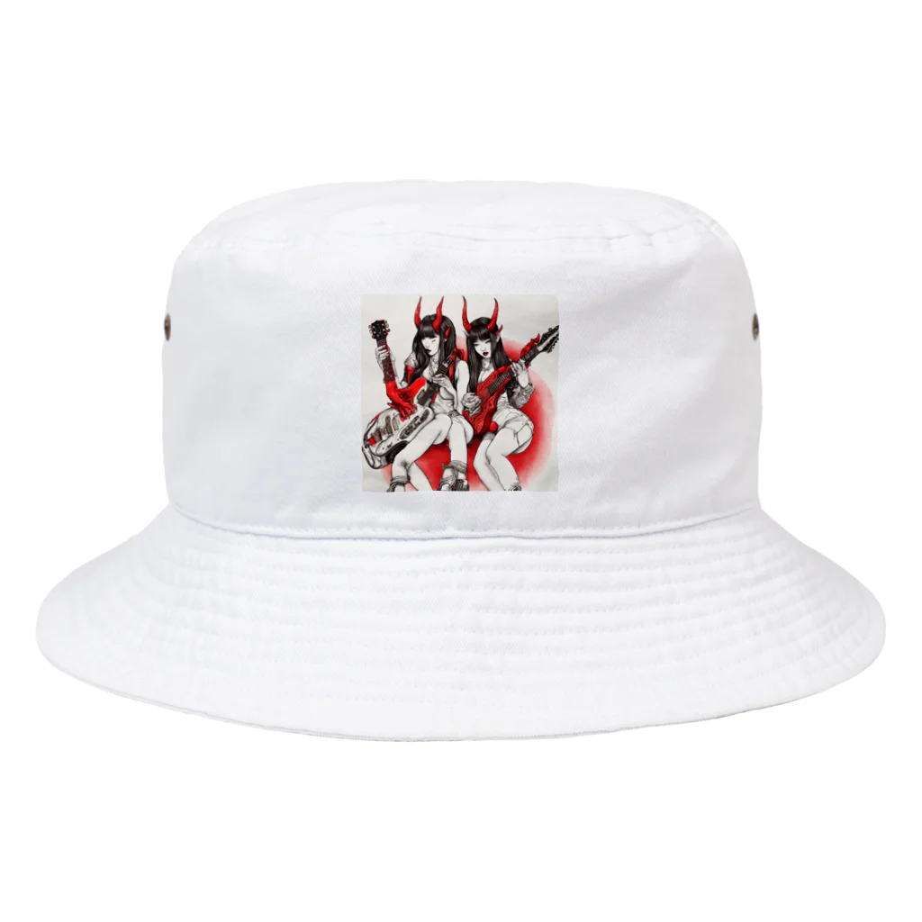 HELLOの赤デビル女ダ・ゾーン Bucket Hat