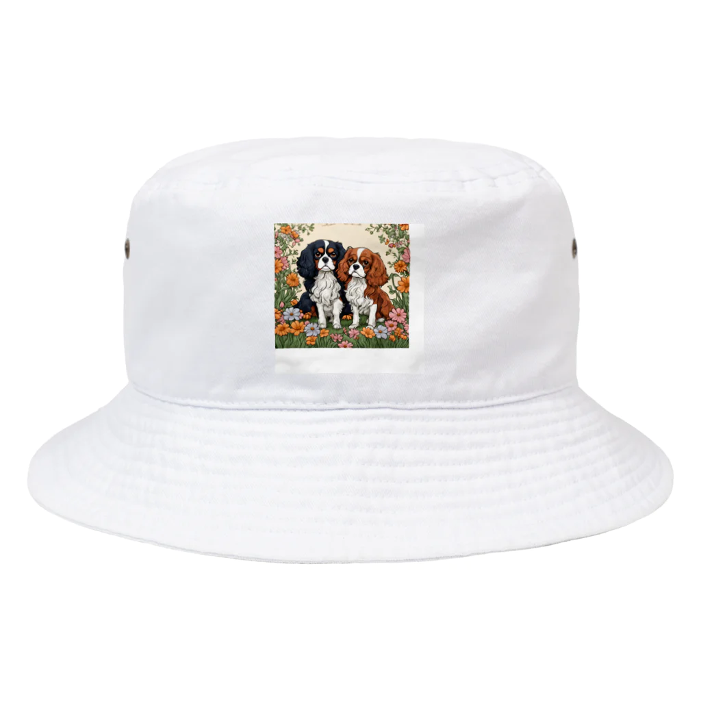 melu609の仲良しキャバリアちゃん Bucket Hat