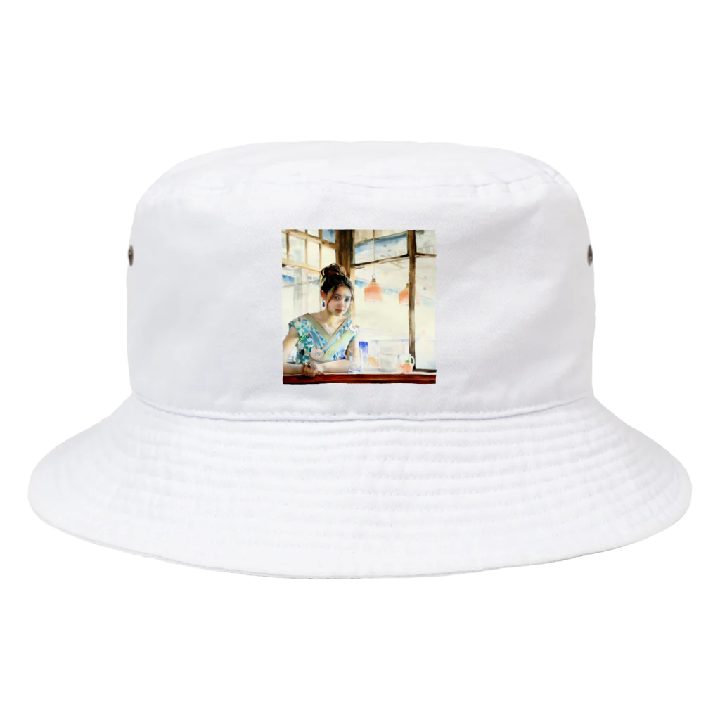 MistyStarkの日本人女性カフェ Bucket Hat