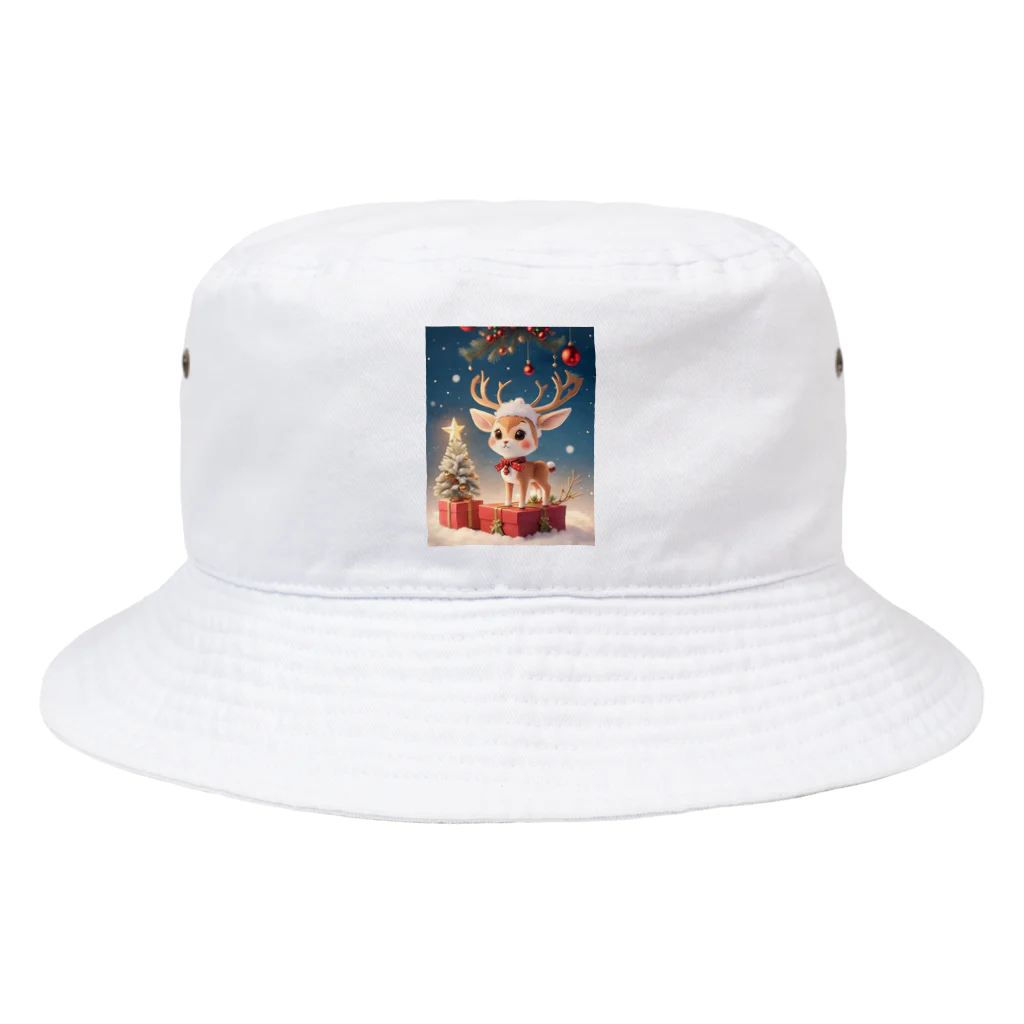 Iruhachiのクリスマスが待ち遠しいトナカイ Bucket Hat