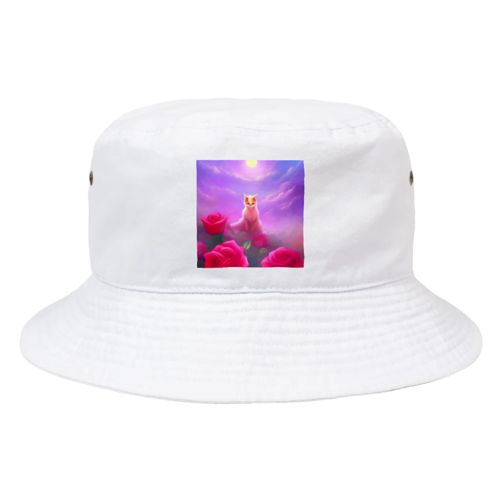 🇯🇵AMAGUMU SHIZUKU(雨雲 雫)の薔薇を嗜む猫 Bucket Hat