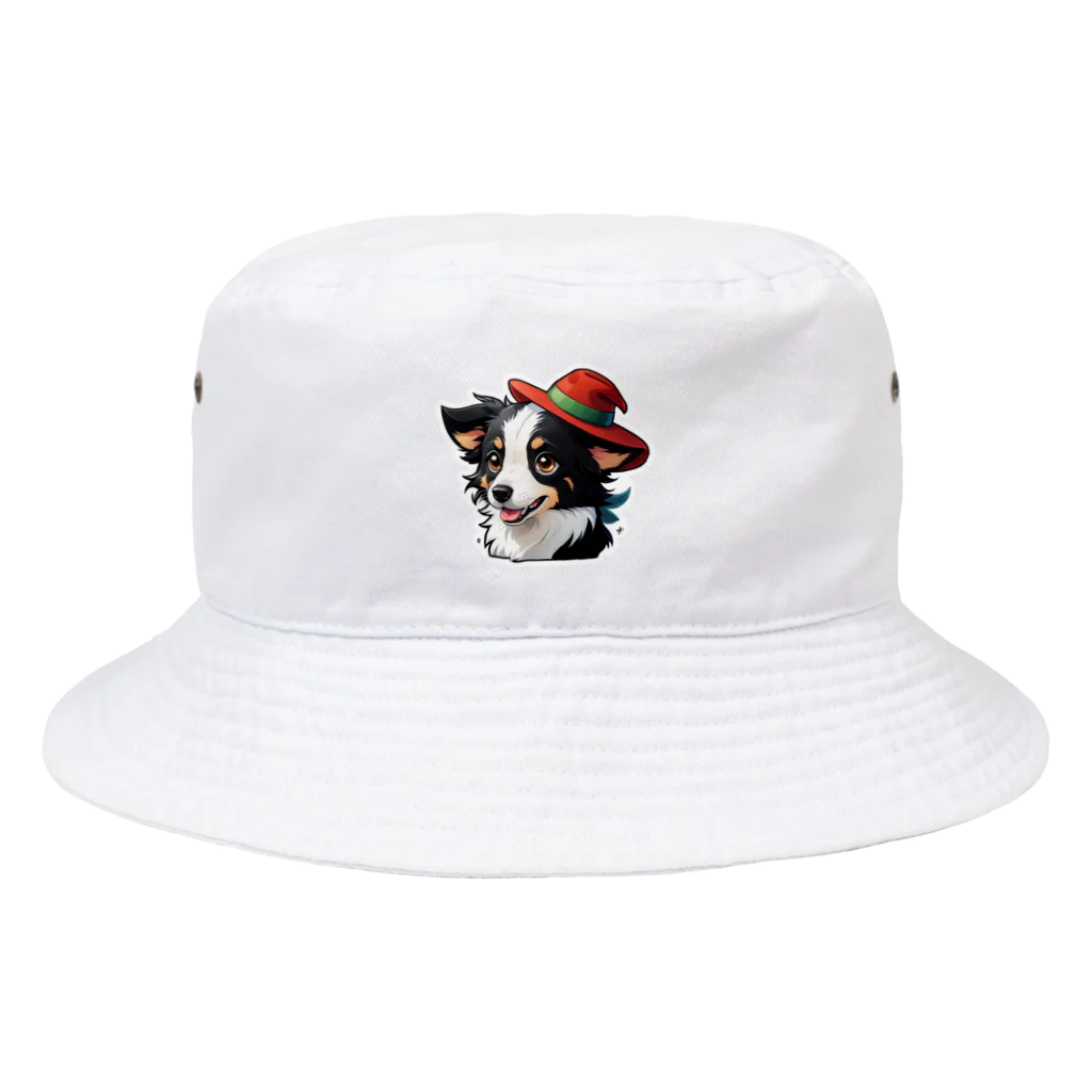 Haku_Arakawaのお帽子のボーダーコリー Bucket Hat