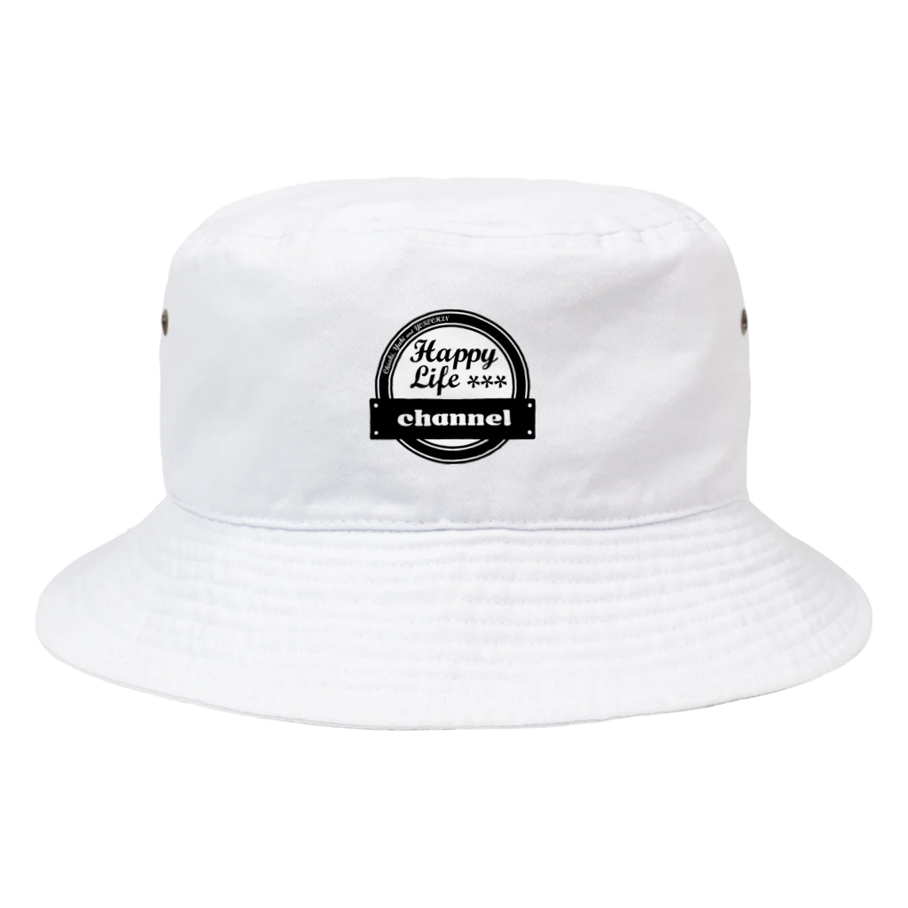 HappyLifeChannel@FGOガチャ動画のHLCロゴ白黒 Bucket Hat