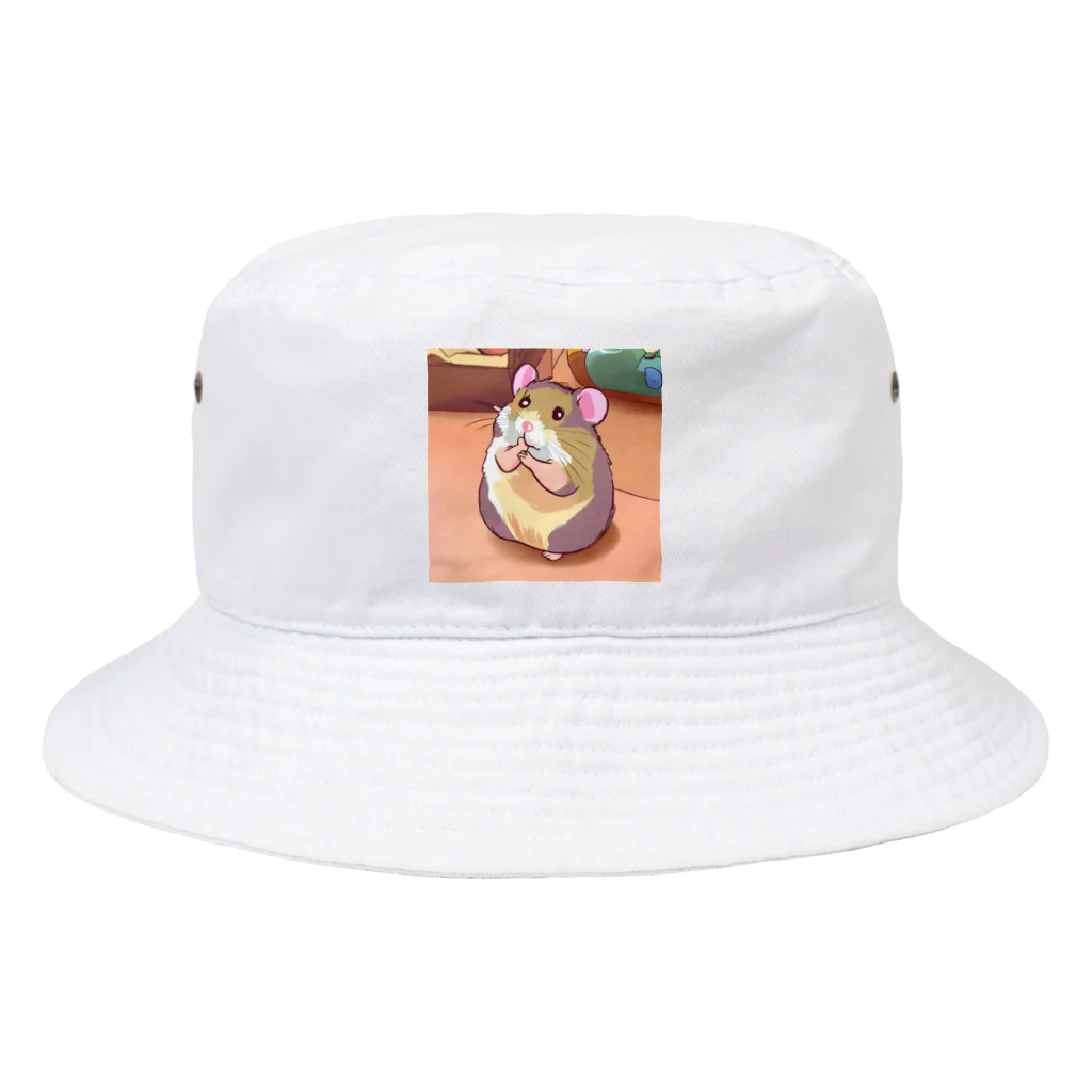 かわいいキャラクターのちょーかわいいハムスターイラストグッズ Bucket Hat