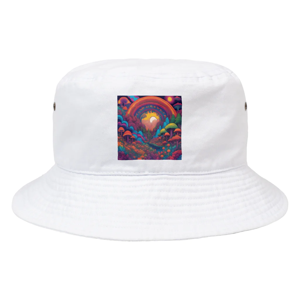 yt shopのサイケな自然イラストグッズ Bucket Hat