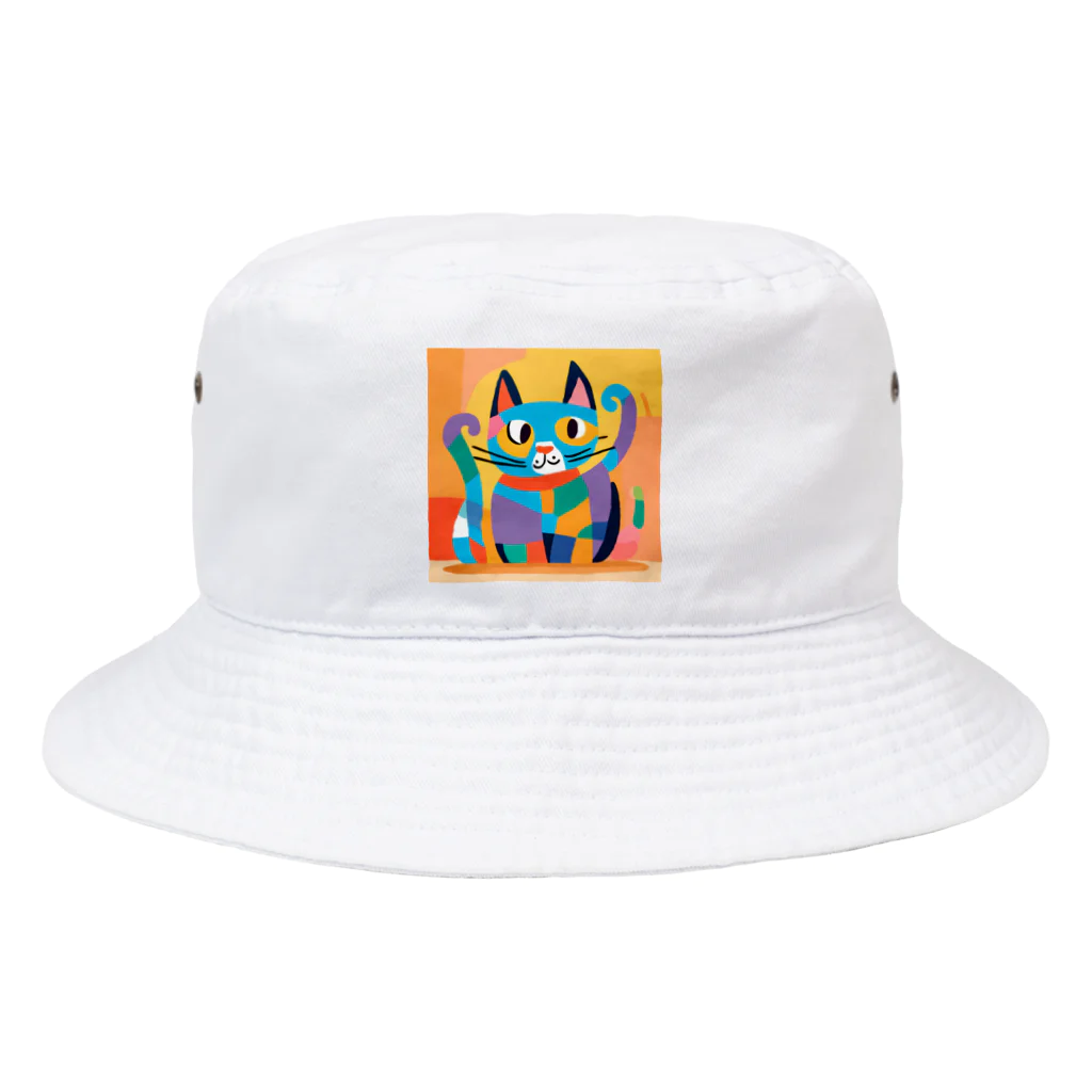 IKA_0120のカラフルな猫 Bucket Hat