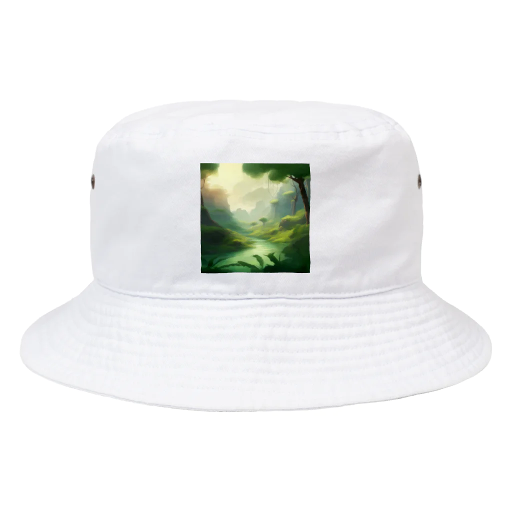 G7のショップの 幻想の森 グリーンウンダー アートプリント Bucket Hat