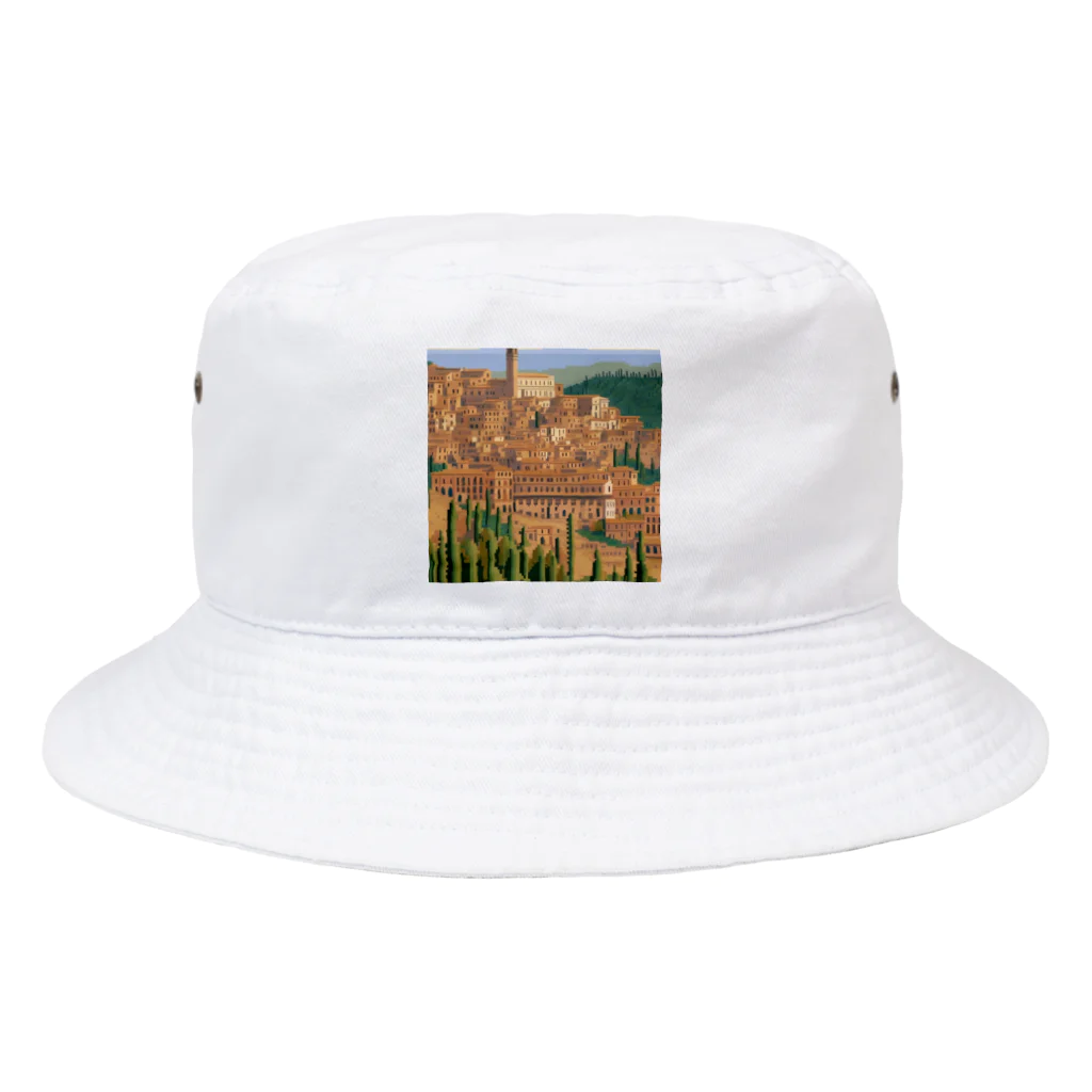 keita-sawadaのドット　イタリアのシエナの街並み Bucket Hat