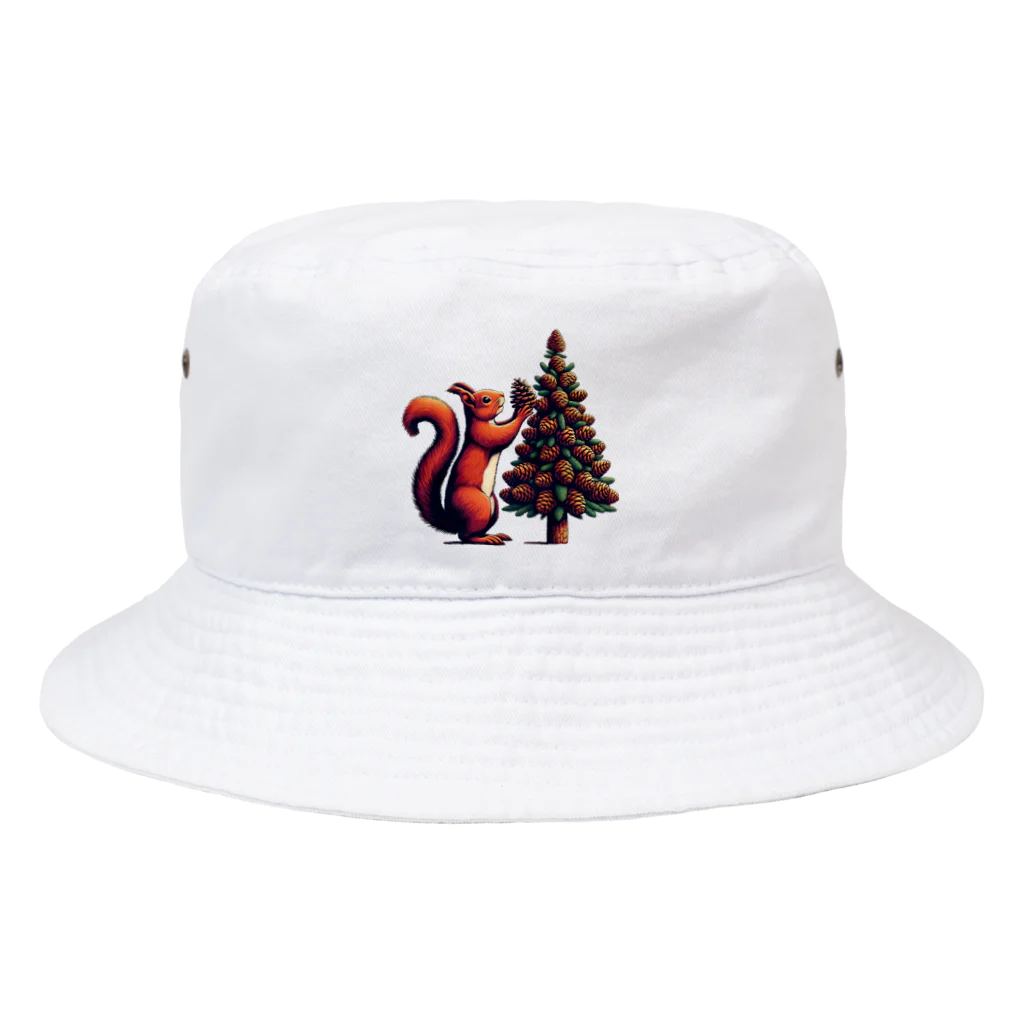 niko&PANDA shopのリスのクリスマス Bucket Hat