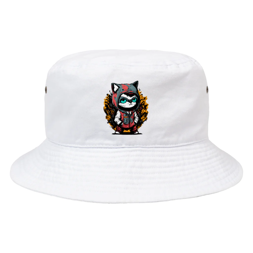 めんぼうさんやのちびネコ Bucket Hat