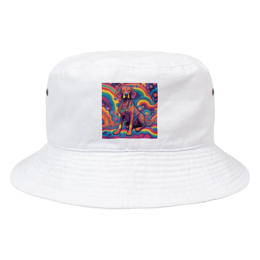 ひとやすみ　らいふのサイケな犬 Bucket Hat