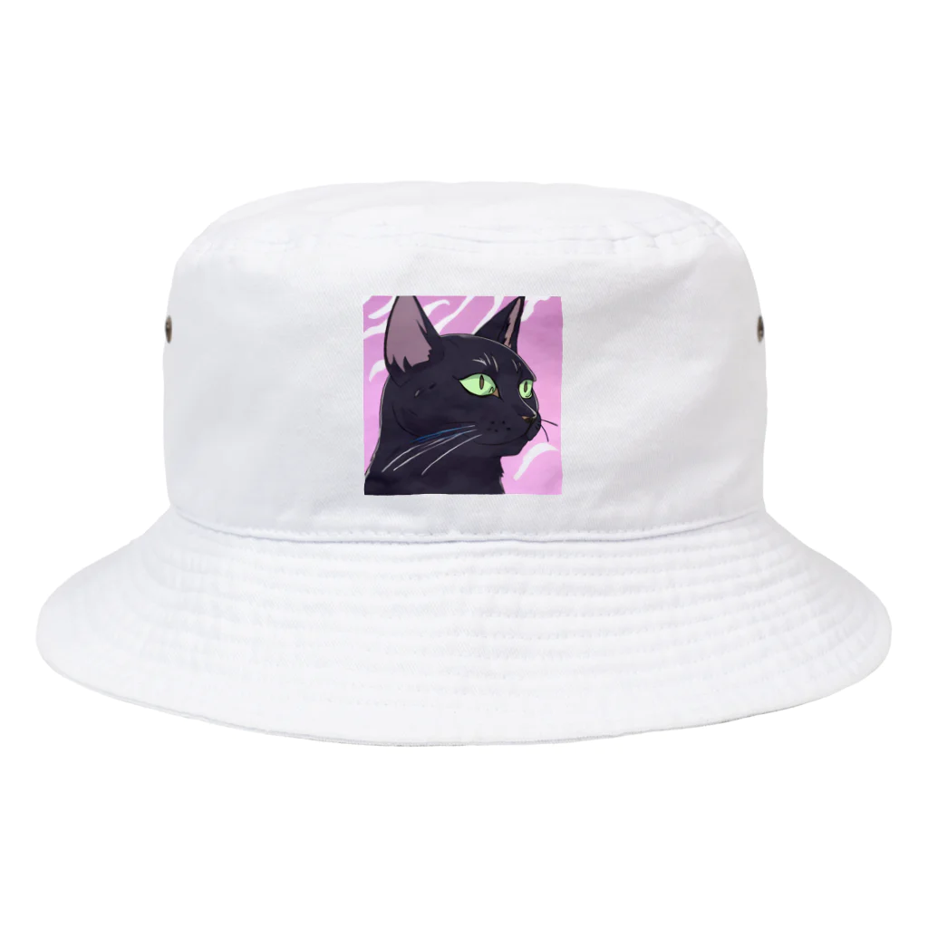 73GTCのかっこいい黒猫3 Bucket Hat