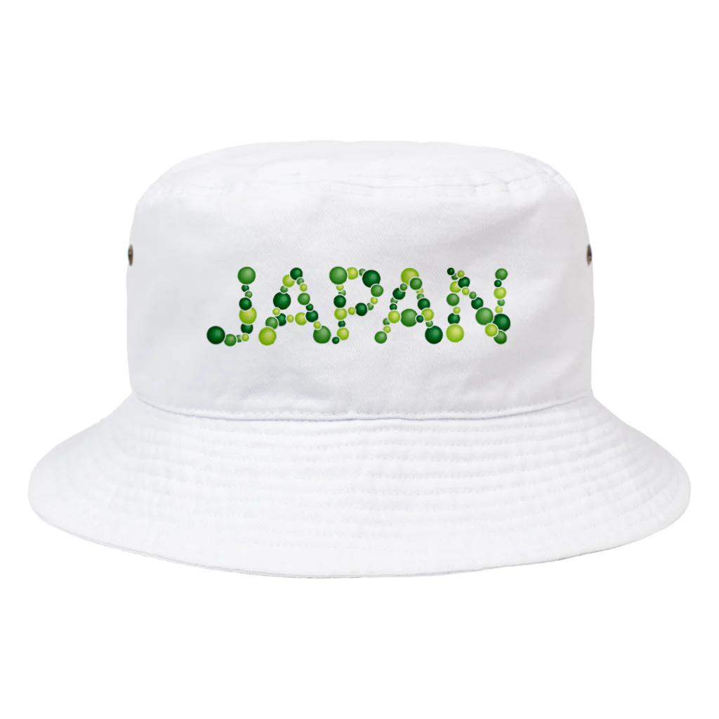junichi-goodsのバルーン文字「JAPAN」（緑色系） Bucket Hat