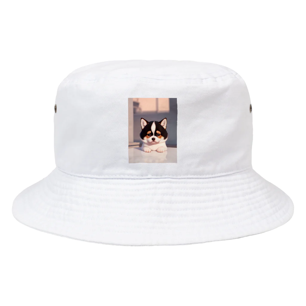 かわいい女の子とシュールな絵の子猫なしばちゃん Bucket Hat