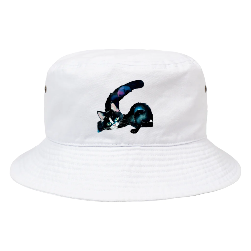 幸運のしっぽの黒猫と魔法の尻尾 Bucket Hat