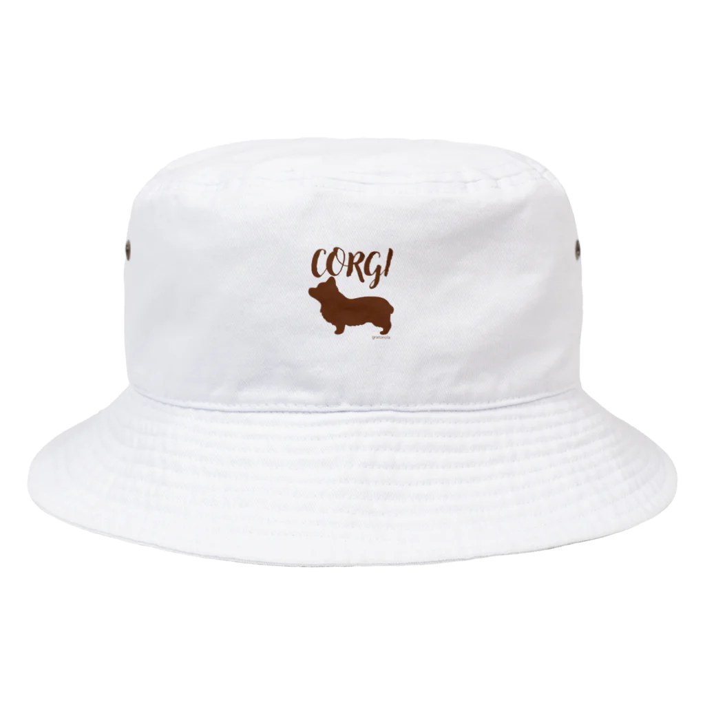 Corgi×Corgiのシルエットコーギー Bucket Hat