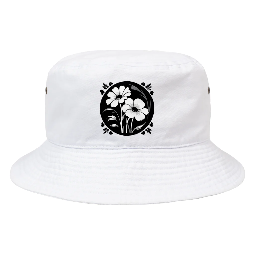 ファンシーTシャツ屋のクールなトライバルフラワーⅣ Bucket Hat