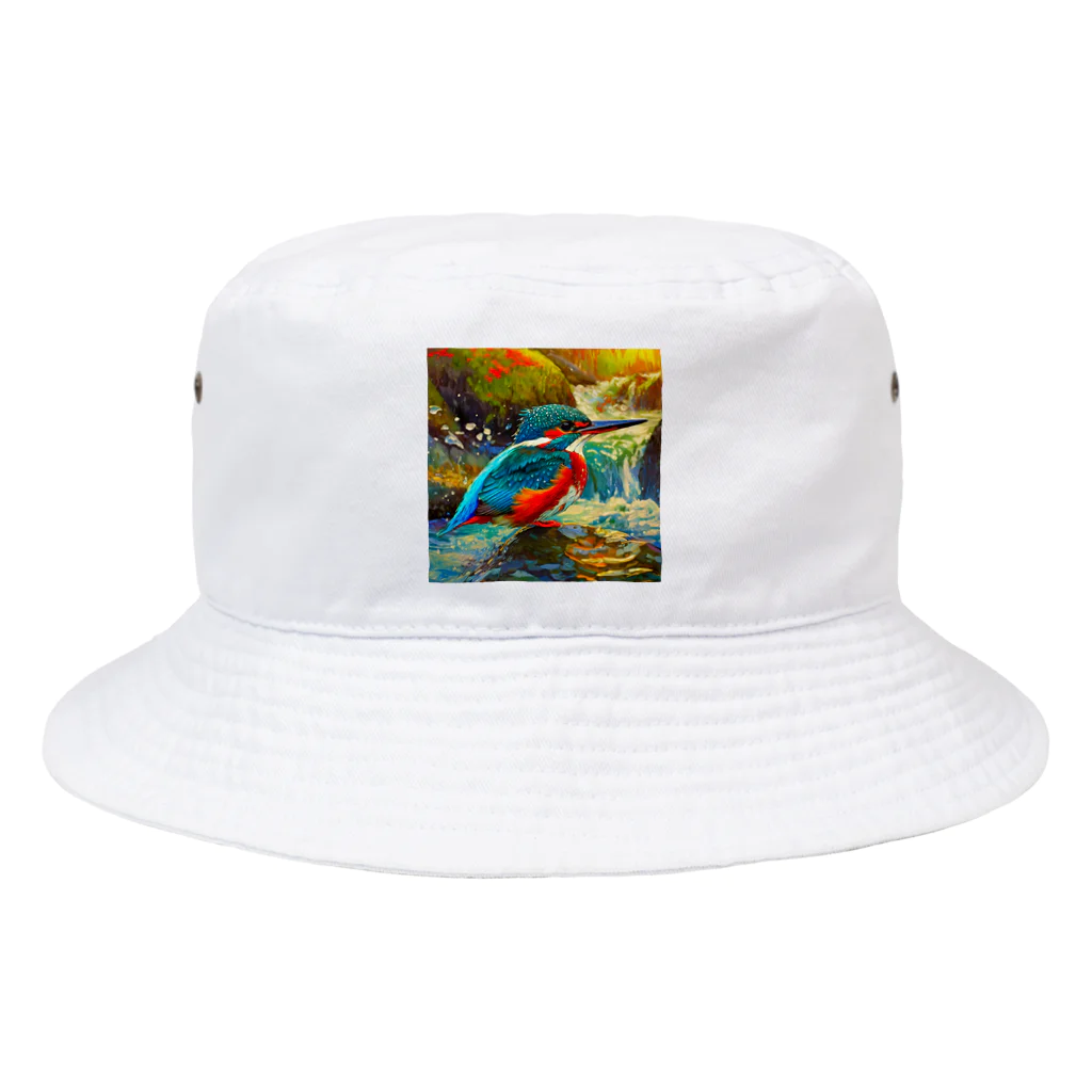 自然大好きの渓流のカワセミ Bucket Hat