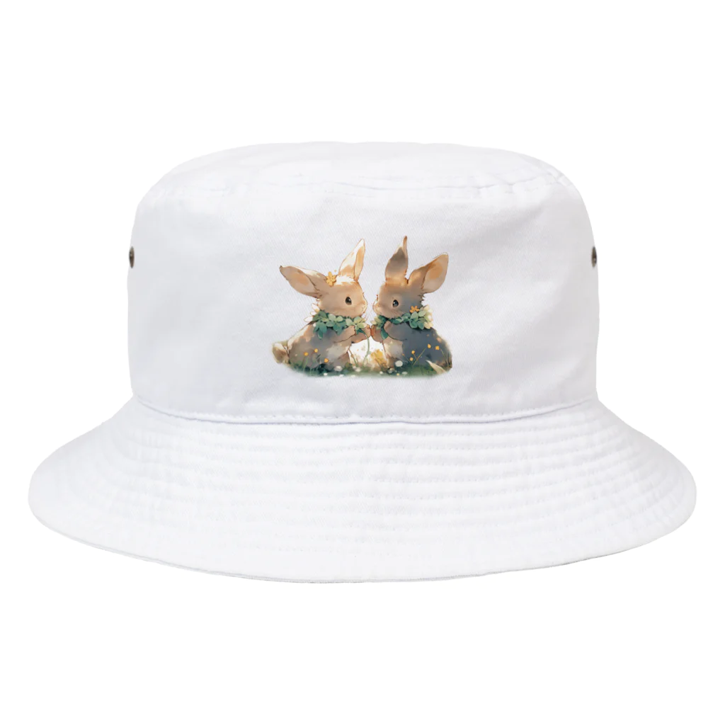 はなうさまほのうさぎとクローバー｡.:*･ﾟ Bucket Hat