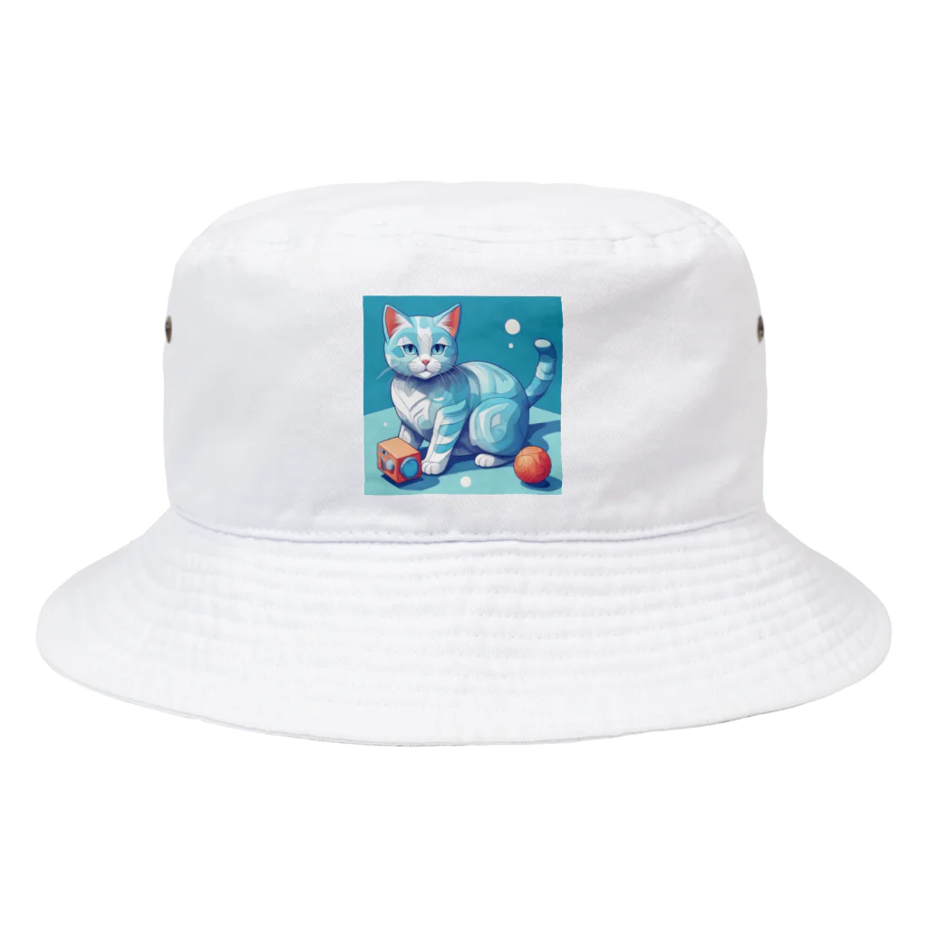 raft.weavingの狩猫ブルー Bucket Hat