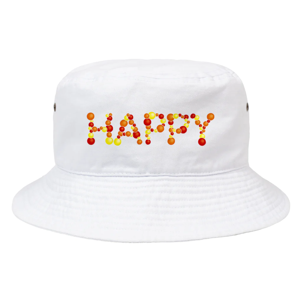 junichi-goodsのバルーン文字「HAPPY」（赤色系） バケットハット