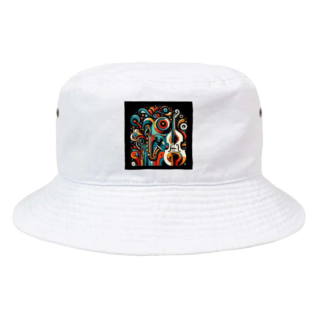 Yudanのジャズ楽器のシルエット Bucket Hat