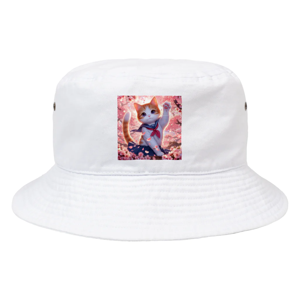 ParadigmStar　パラダイムスターの桜咲く華の学生猫 hana Bucket Hat