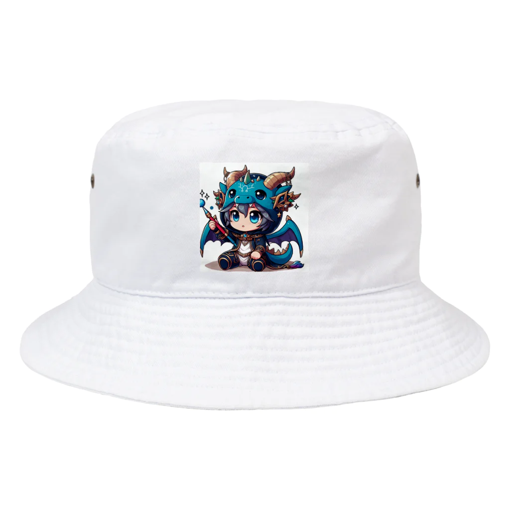 可愛らしいドラゴンのイラストグッズ店の可愛いドラゴンのマスコット Bucket Hat