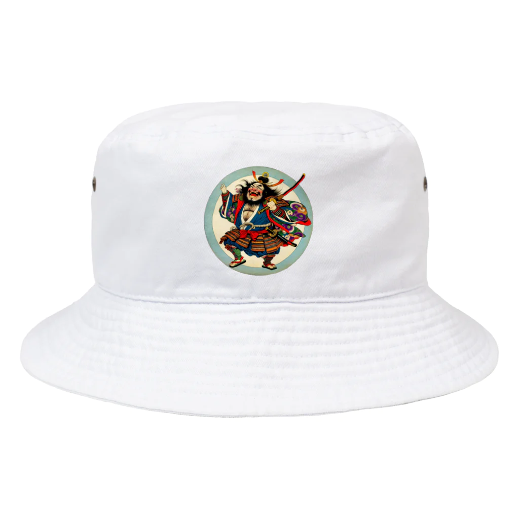 manyou-lab_Ukiyo-eの浮世絵 ド派手侍 Ukiyoe Flamboyant Samurai [UDS-DL-SR001-0002] Bucket Hat