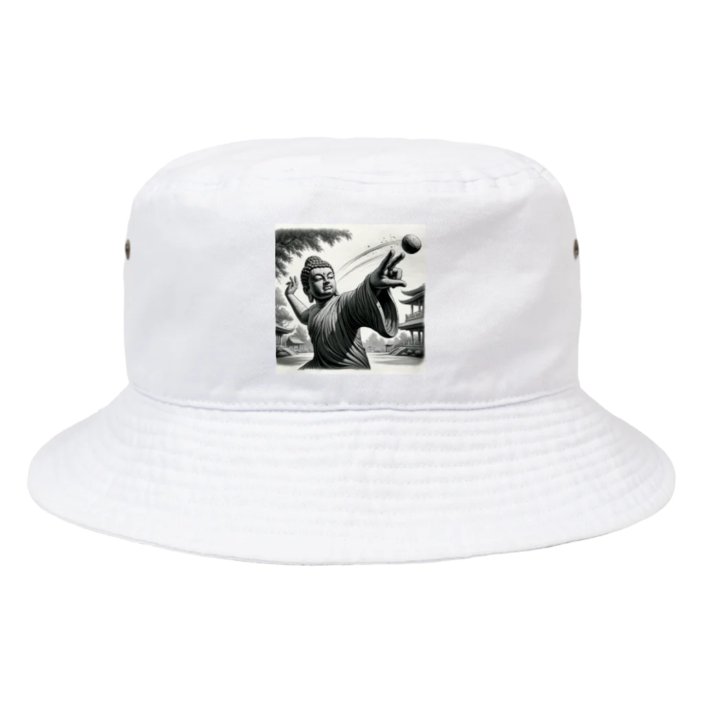 sakura1031のダジャレ仏像シリーズ・投げる像 Bucket Hat